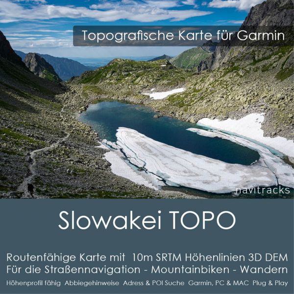 Slowakei  Topo GPS Karte Garmin mit 10m Höhenlinien (Download)